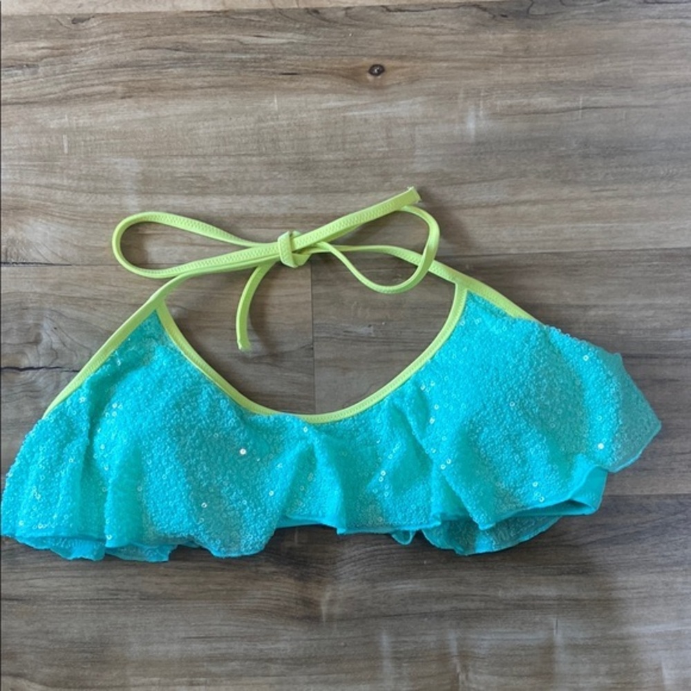 Victoria’s Secret Sequin Flounce Bikini Top